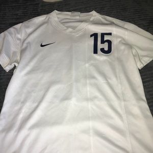 Authentic White Nike Dry Fit Soccer Jersey